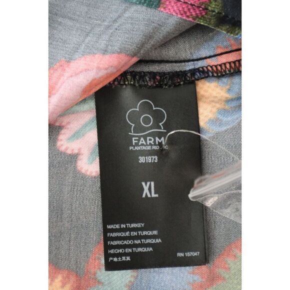 Farm Rio x Anthropologie 301973 Women's Sz XL Multi Lilys Garden L/S Blouse - Picture 8 of 12